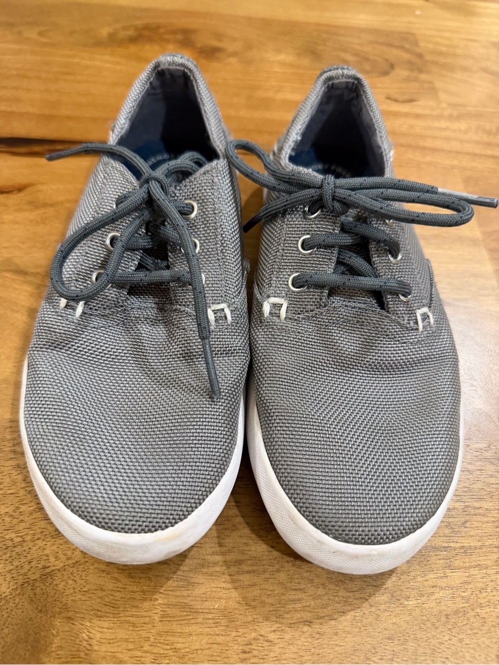 Sperry Kids Gray Canvas ‘Bodie’ Lace-Up Top Siders Size 1